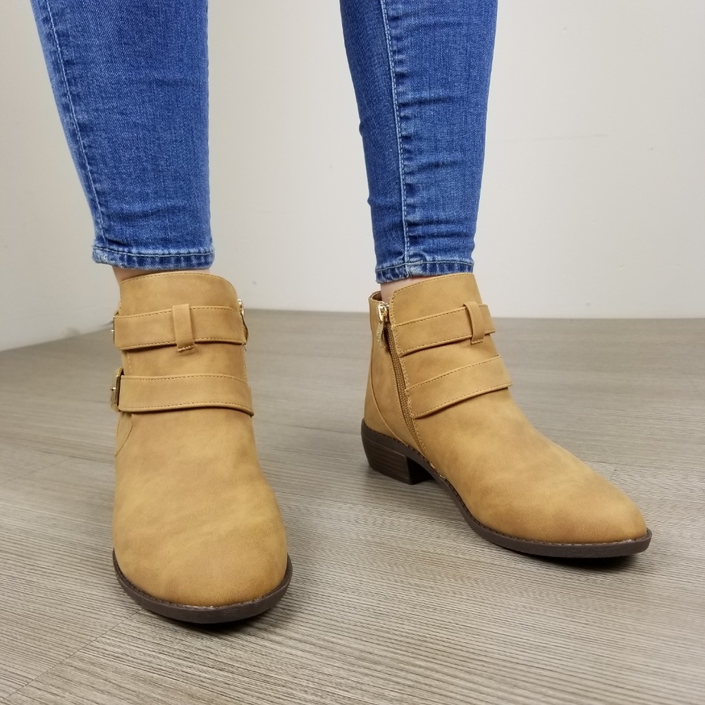 Vegan Nubuck Chestnut Color Ankle Boots-C1 - Picture 5 of 8